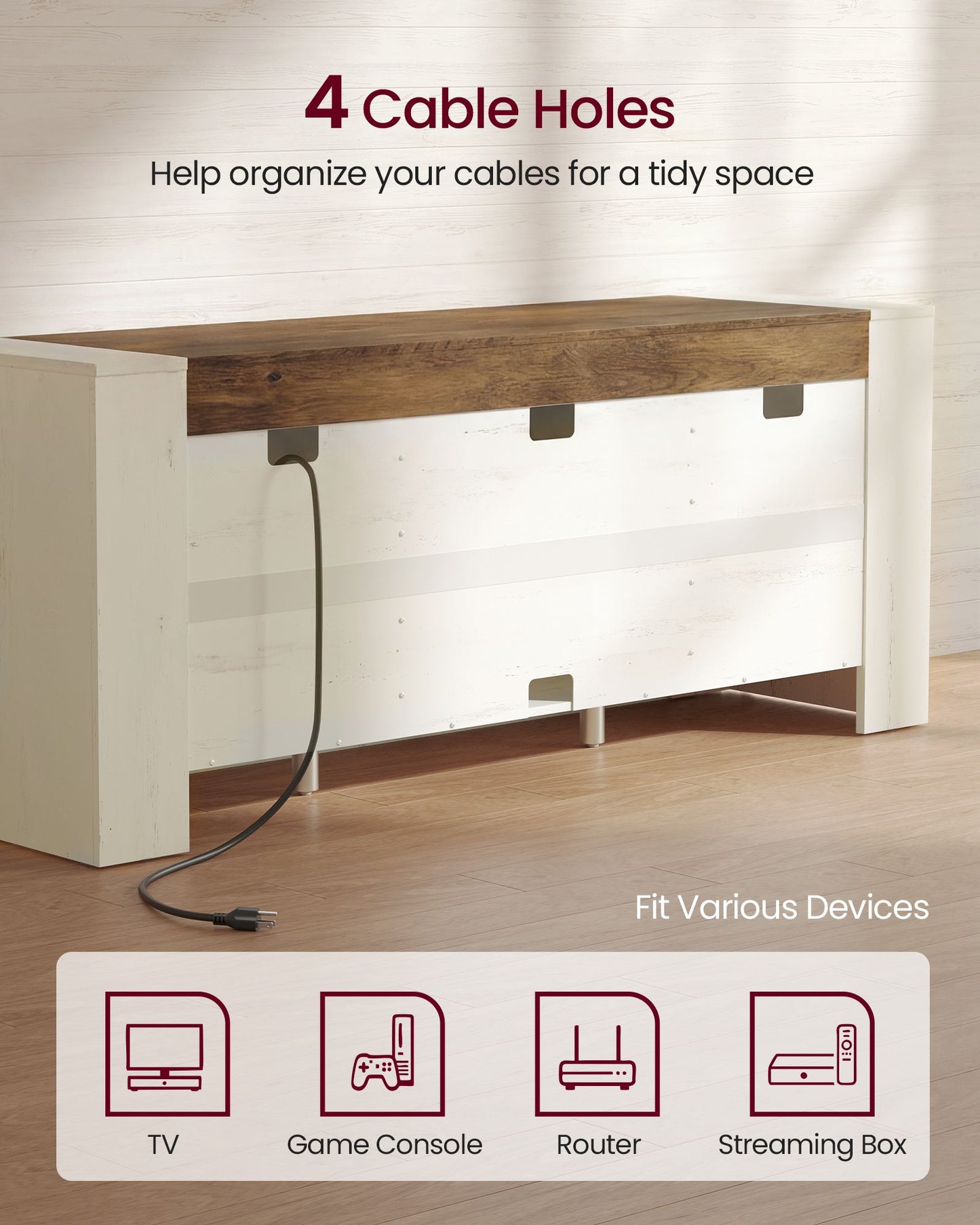 TV Stand, Farmhouse Entertainment Center with Storage Cabinets, Media Console Table for Living Room - image 8