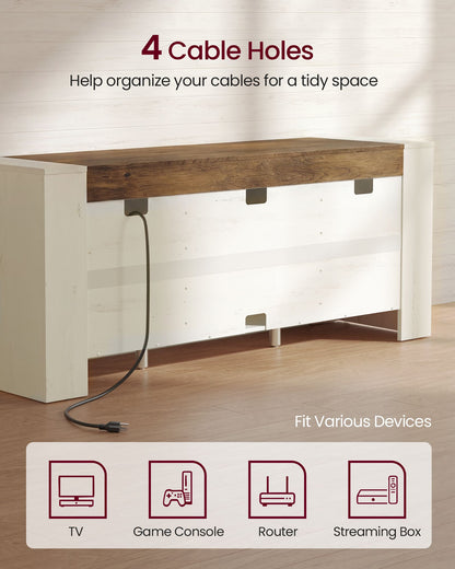 TV Stand, Farmhouse Entertainment Center with Storage Cabinets, Media Console Table for Living Room - image 8
