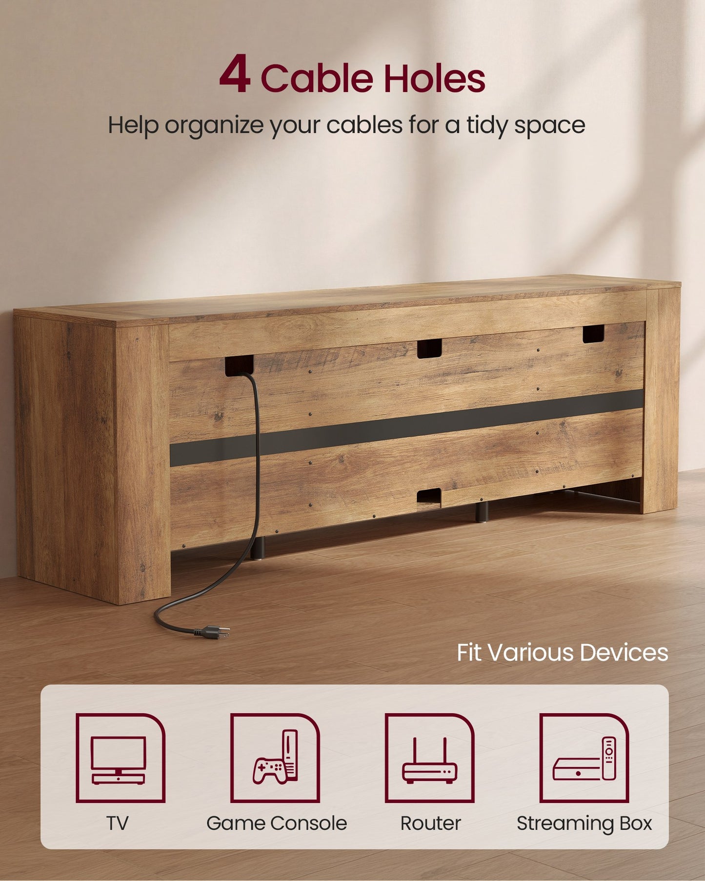 TV Stand, Farmhouse Entertainment Center with Storage Cabinets, Media Console Table for Living Room - image 15