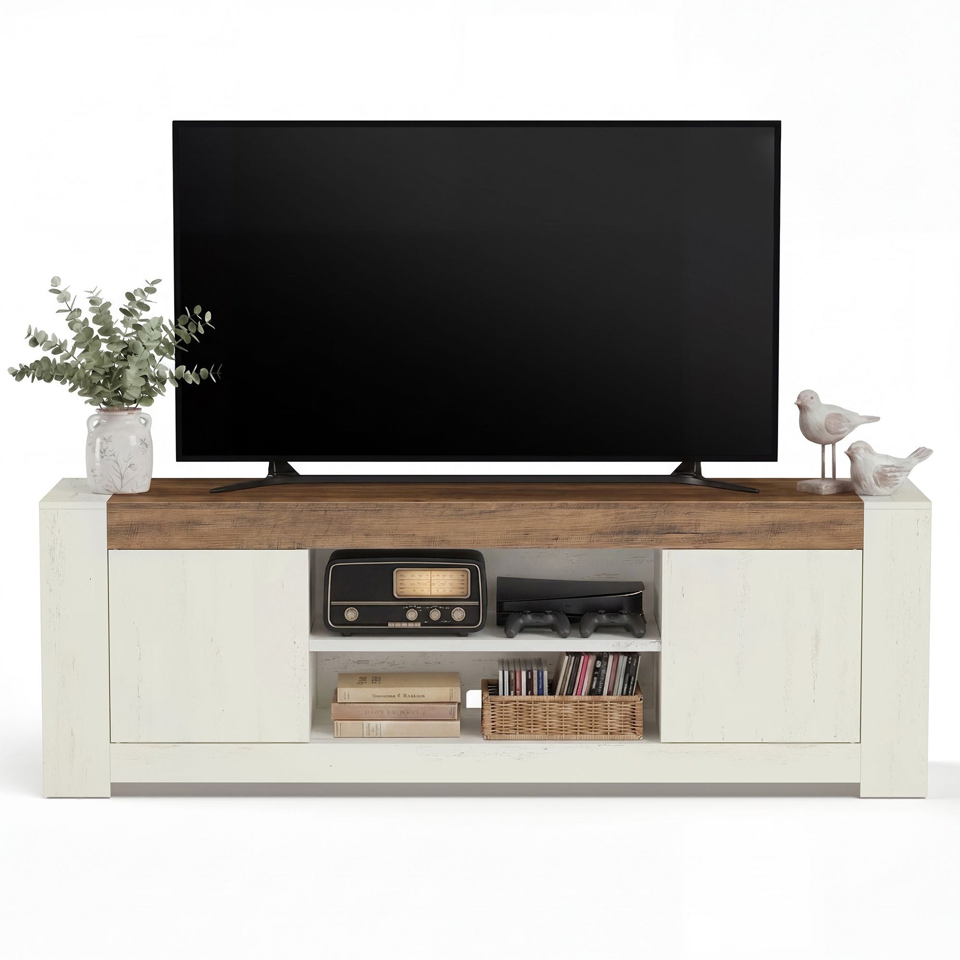 TV Stand, Farmhouse Entertainment Center with Storage Cabinets, Media Console Table for Living Room - image 16