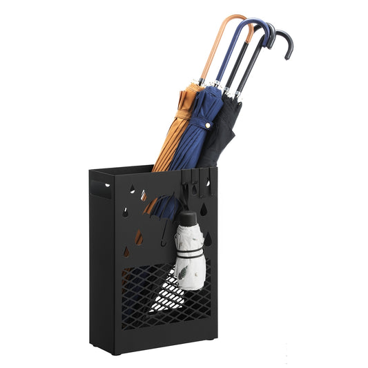 Metal Umbrella Stand Rectangular Umbrella Holder Rack Black - image 1