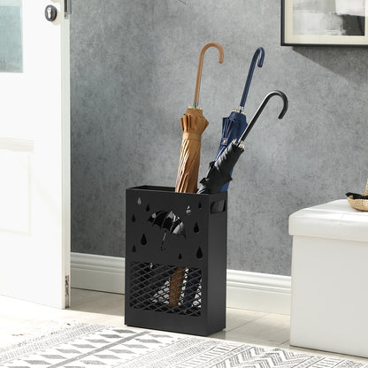 Metal Umbrella Stand Rectangular Umbrella Holder Rack Black - image 2