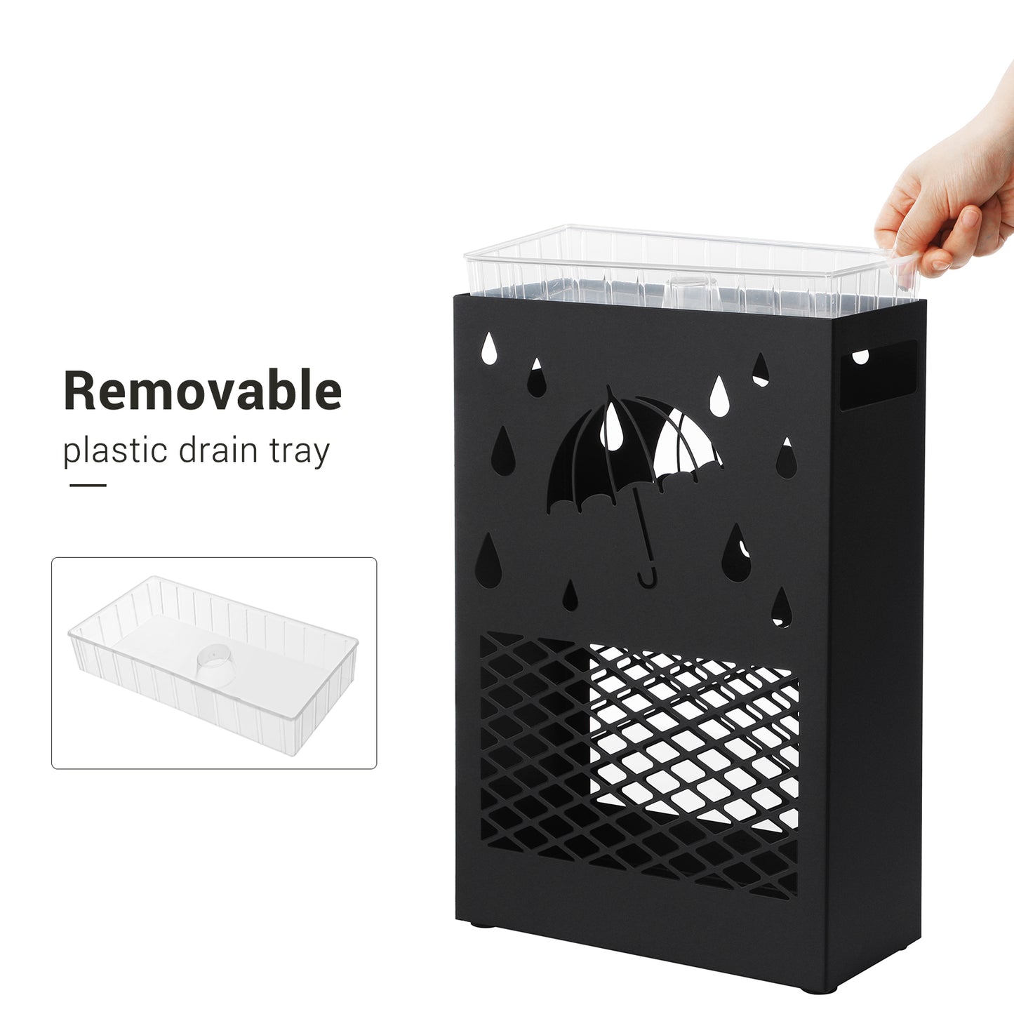 Porta Ombrelli in Metallo Rettangolare Design Ritagliato