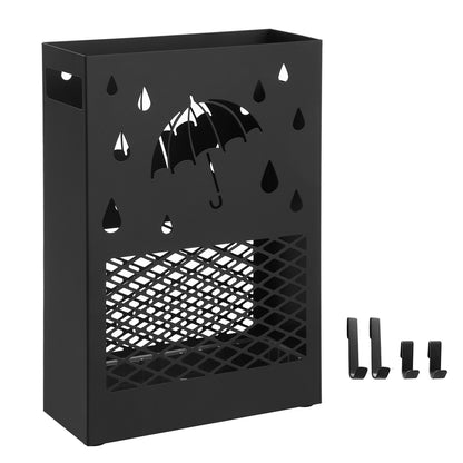 Metal Umbrella Stand Rectangular Umbrella Holder Rack Black - image 8