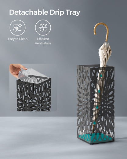 Steel Square Umbrella Stand Freestanding, for Canes Walking Sticks