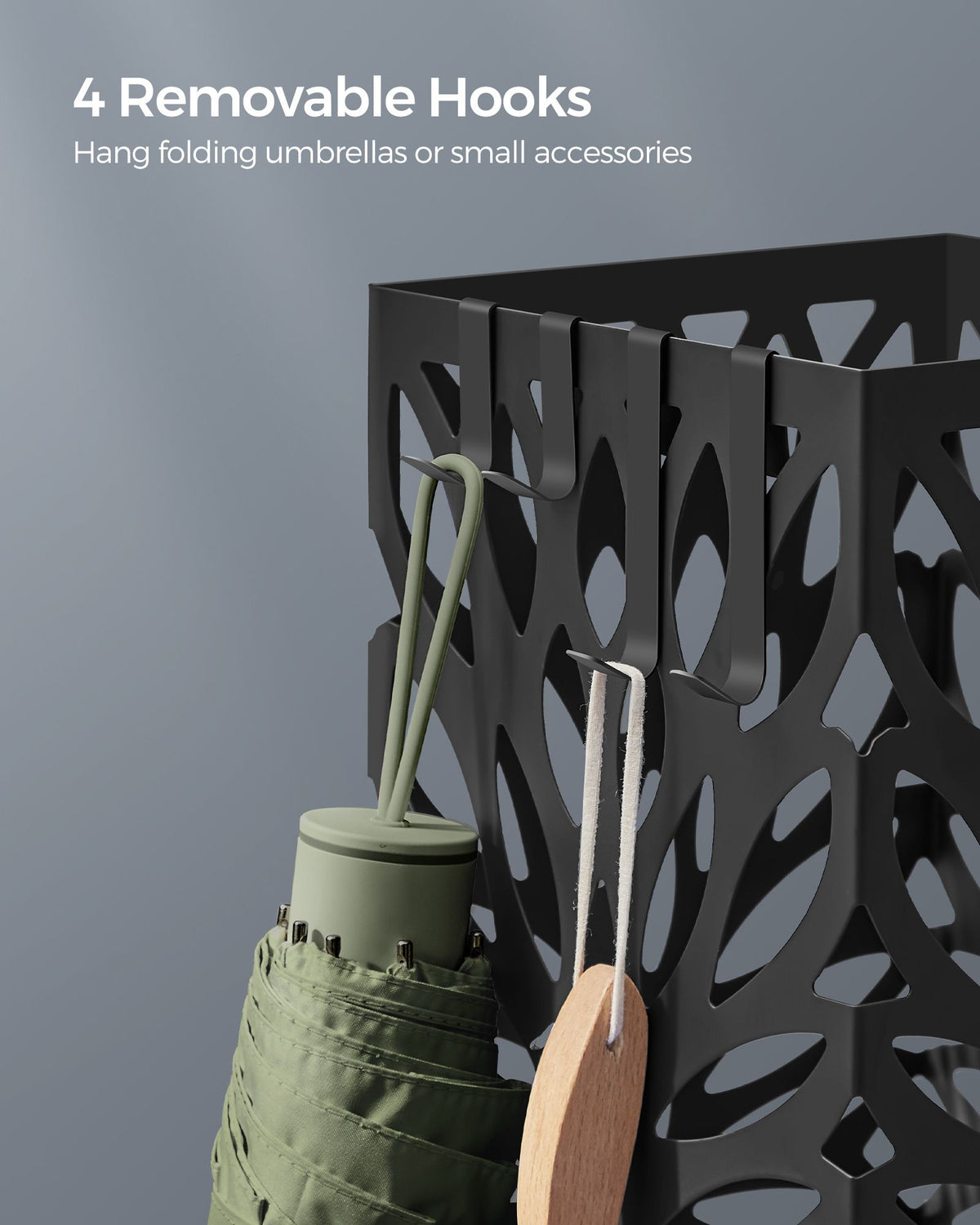 Steel Square Umbrella Stand Freestanding, for Canes Walking Sticks