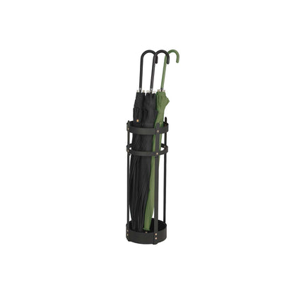Steel umbrella stand with round holder and detachable drip tray