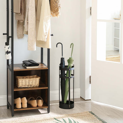 Steel umbrella stand with round holder and detachable drip tray