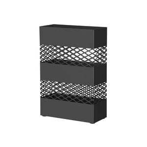 Metal Umbrella Stand, Rectangular Umbrella Holder Rack, with Removable Drip Tray, Lattice Cutouts, Black ULUC02BK