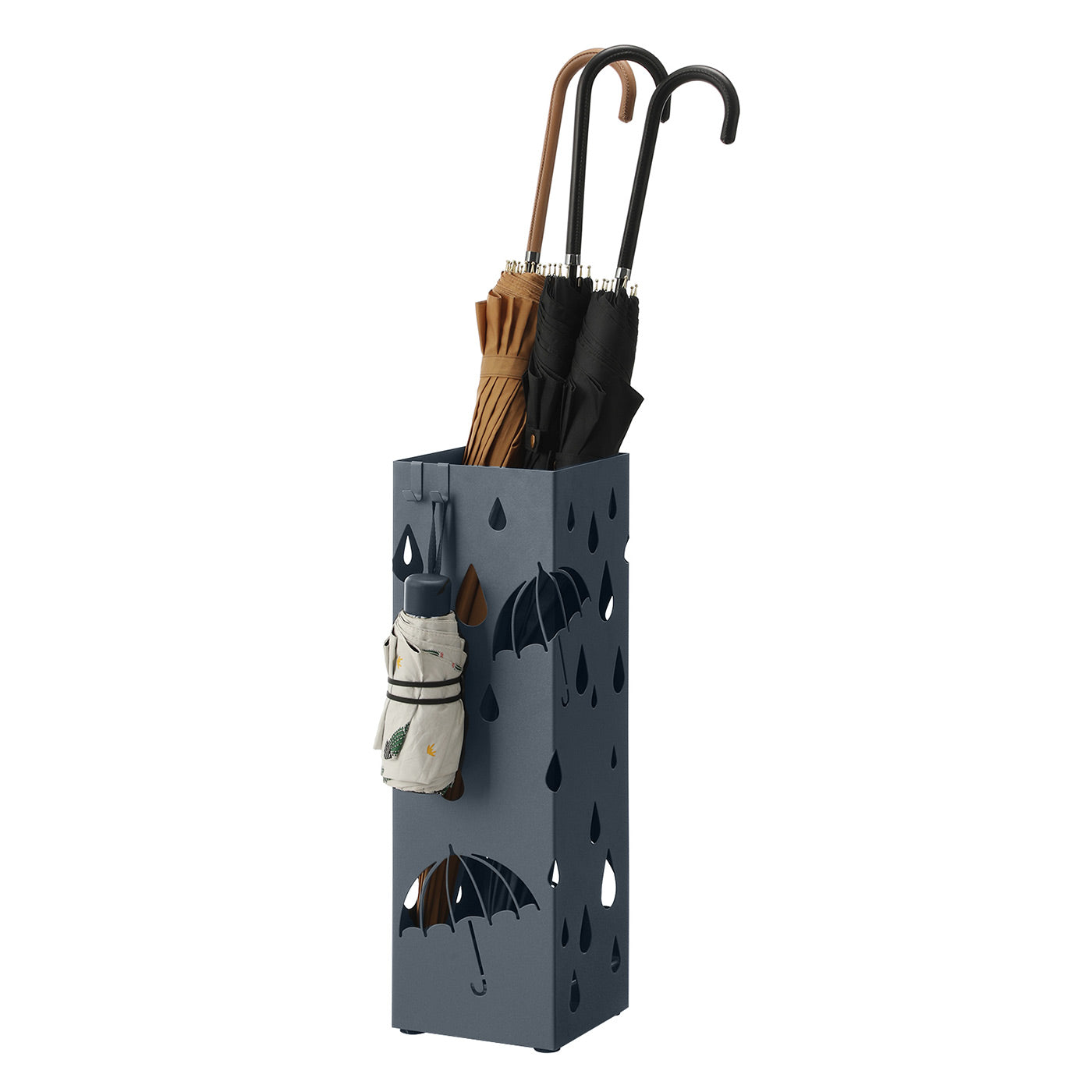 Grey Umbrella Stand Holder with Hooks - image 6