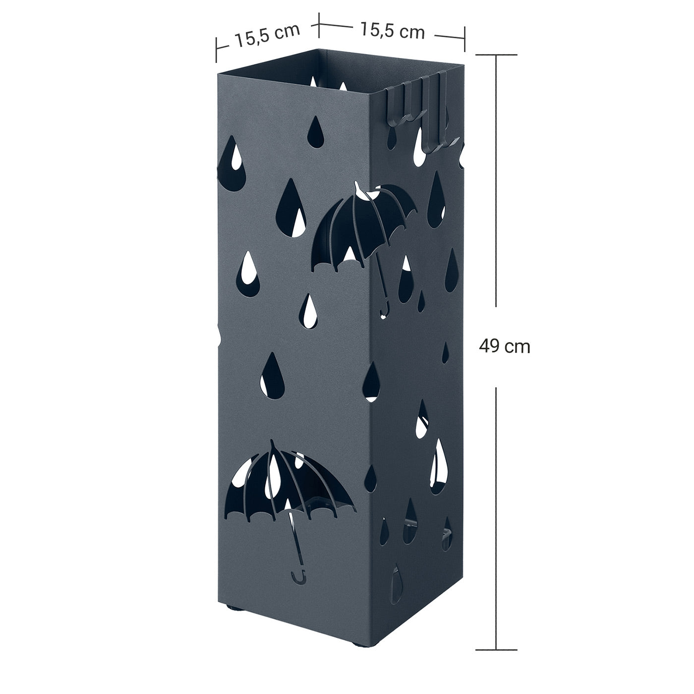 Grey Umbrella Stand Holder with Hooks - image 8