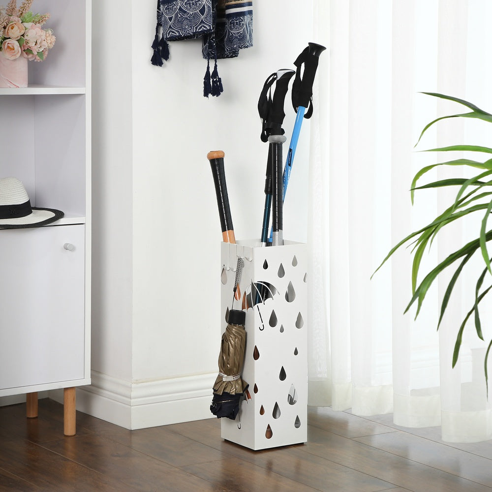 Metal Umbrella Stand Square Umbrella Holder 15.5 x 15.5 x 49 cm Black - image 11
