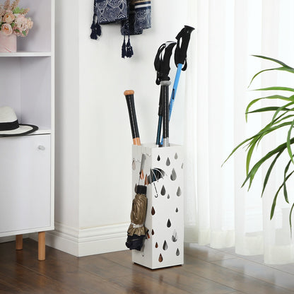 Metal Umbrella Stand Square Umbrella Holder 15.5 x 15.5 x 49 cm Black - image 11