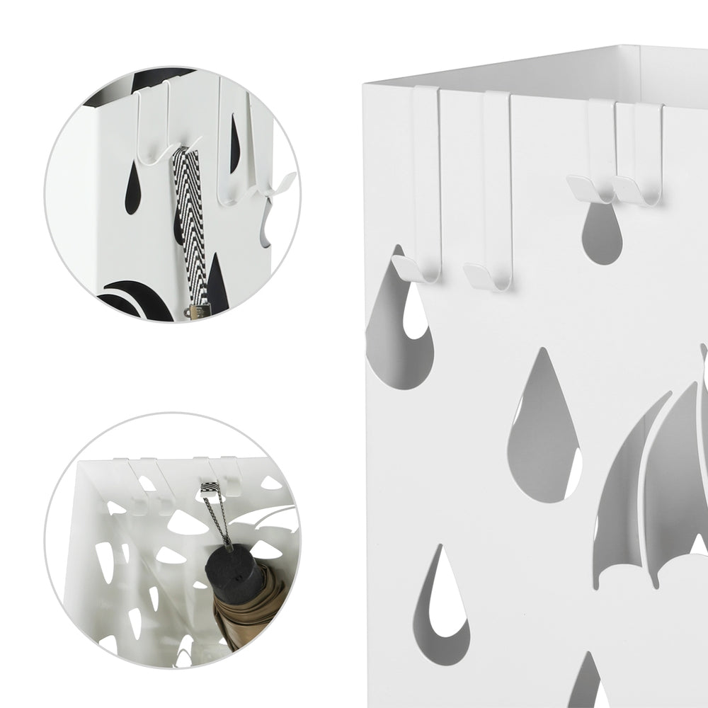 Metal Umbrella Stand Square Umbrella Holder 15.5 x 15.5 x 49 cm Black - image 14