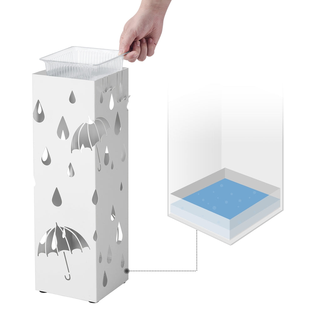 Metal Umbrella Stand Square Umbrella Holder 15.5 x 15.5 x 49 cm Black - image 16