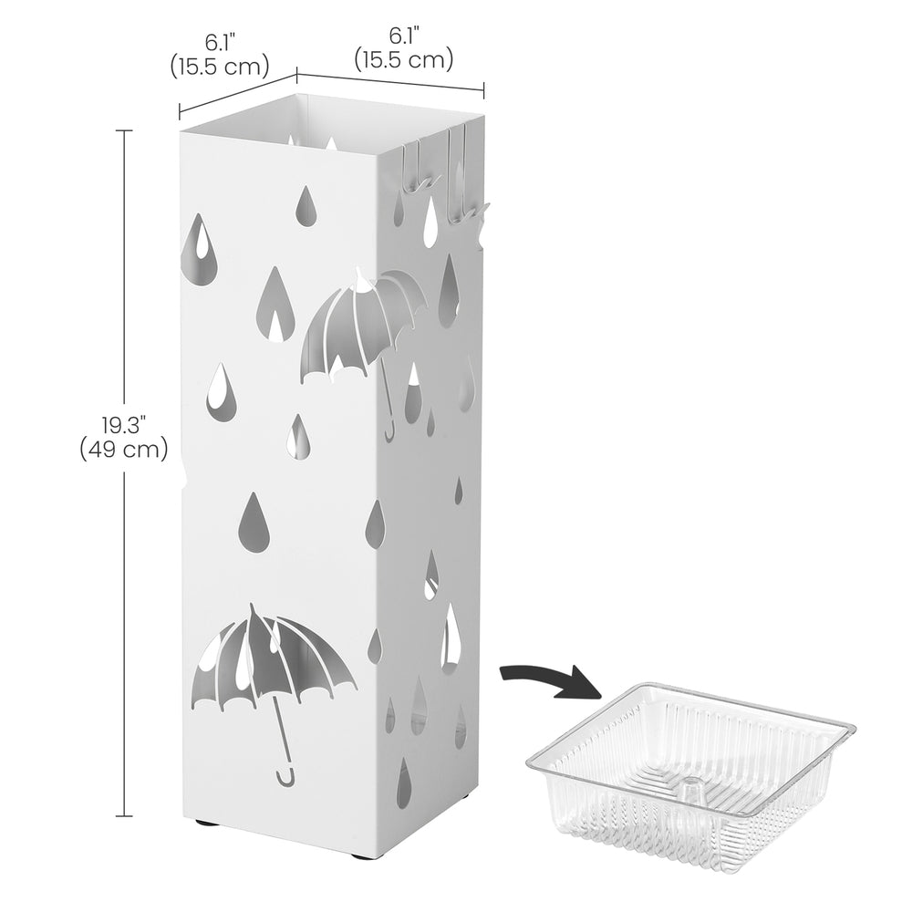 Metal Umbrella Stand Square Umbrella Holder 15.5 x 15.5 x 49 cm Black - image 17