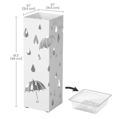 Metal Umbrella Stand Square Umbrella Holder 15.5 x 15.5 x 49 cm Black - image 17
