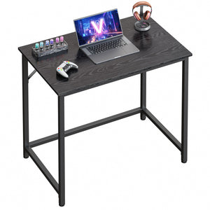 Computer Desk, Gaming Desk, Home Office Desk, Black with Wood Grain