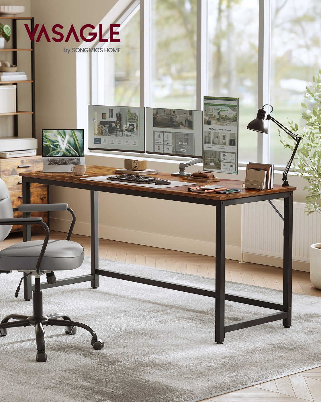 Particleboard gaming table with steel frame for home office - image 2