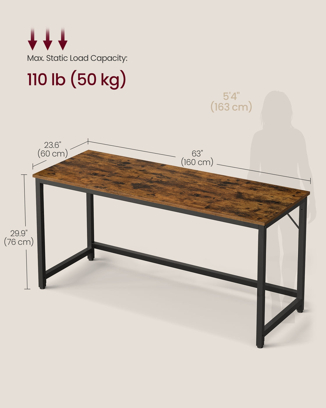 Particleboard gaming table with steel frame for home office - image 5