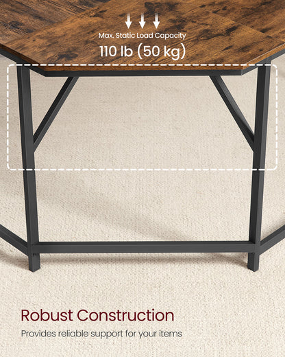 Computer Desk L-Shaped 129 x 129 x 76 cm Rustic Brown and Ink Black - image 4