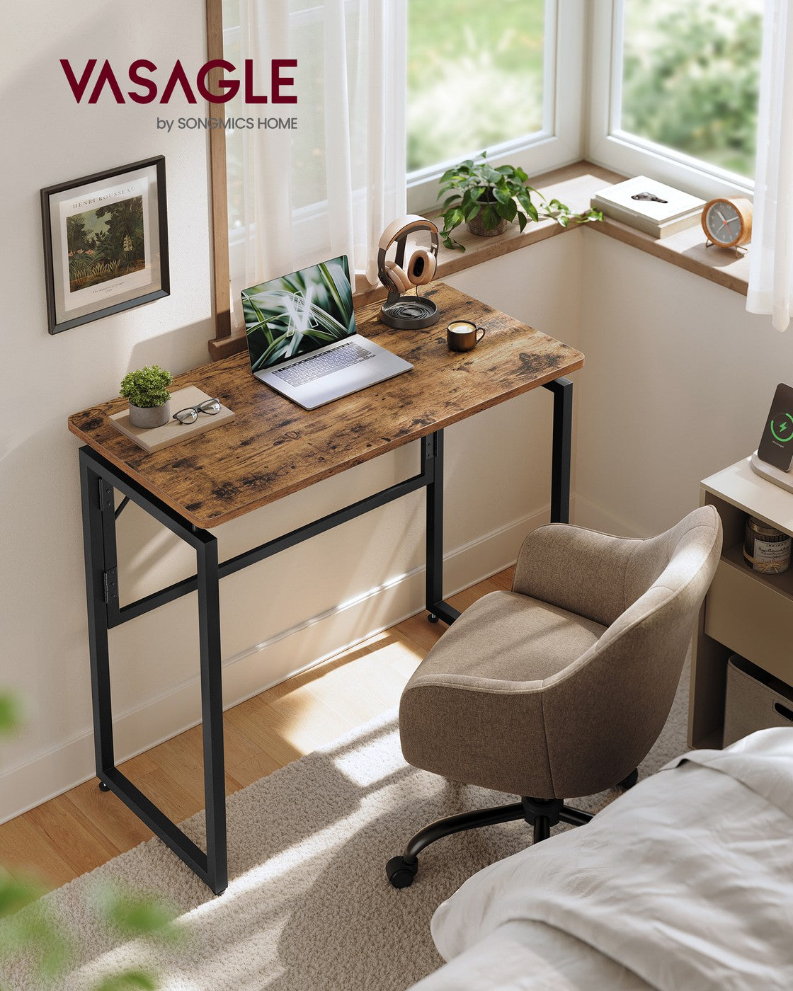 One-Piece foldable computer desk with rounded edges - image 2
