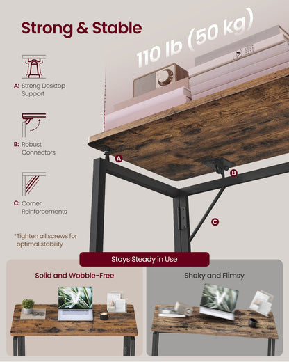 One-Piece foldable computer desk with rounded edges - image 5