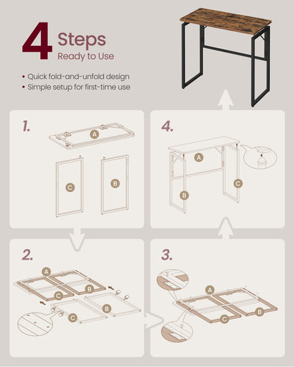 One-Piece foldable computer desk with rounded edges - image 7