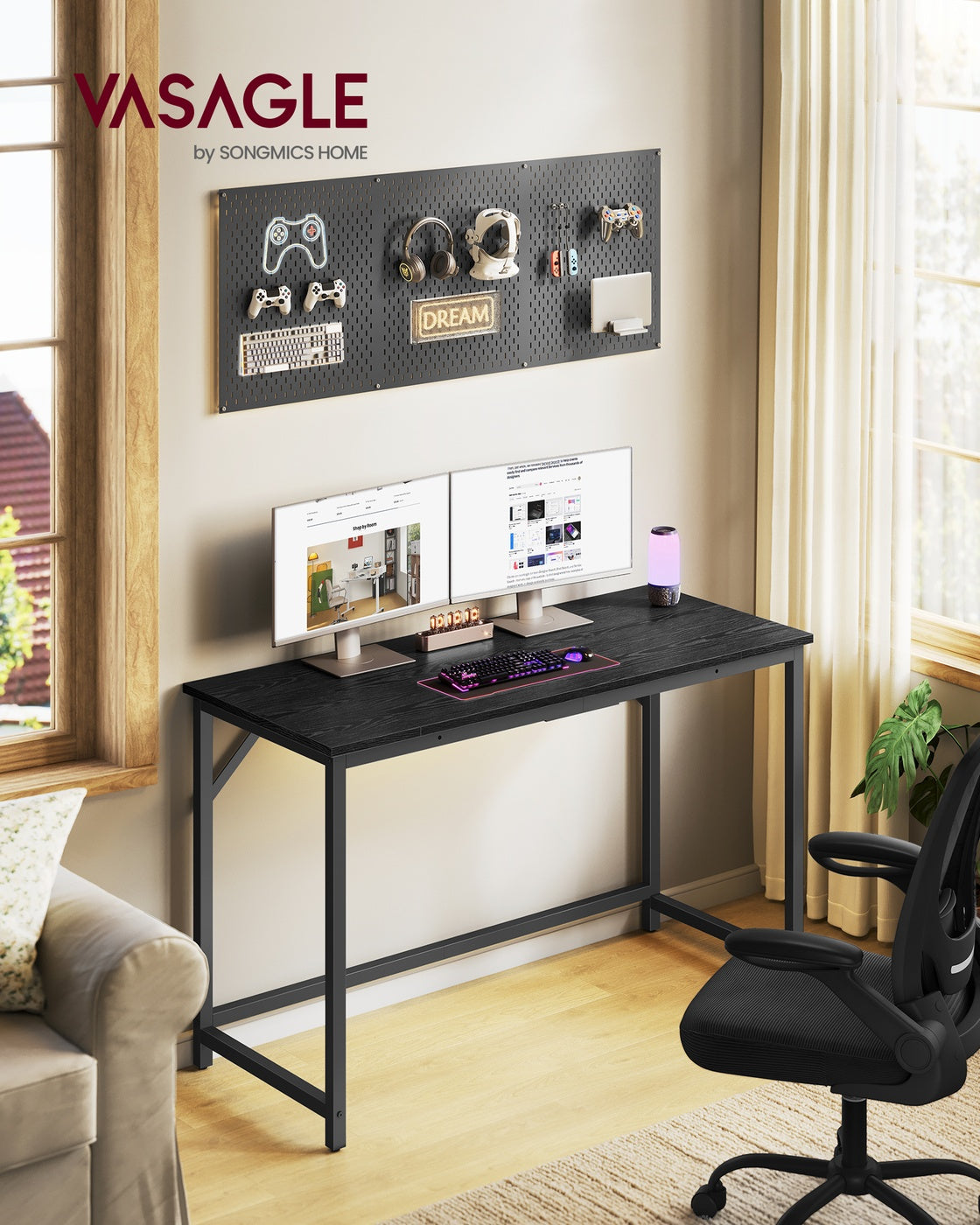 Steel frame computer desk for study or home office - image 2