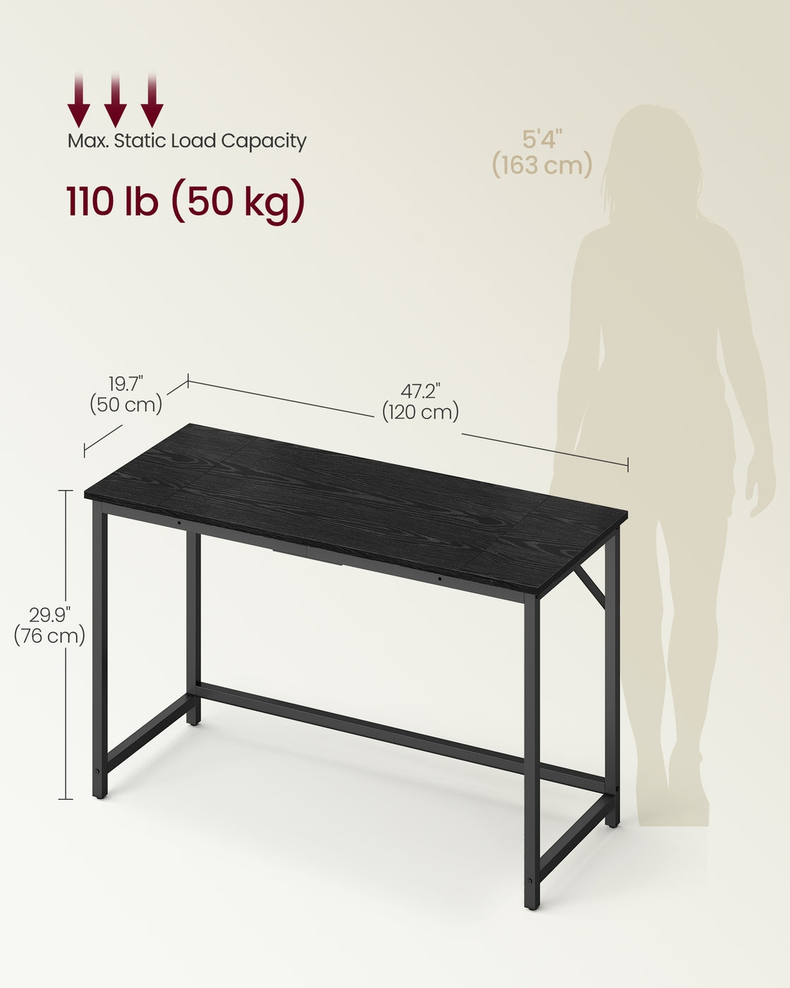 Steel frame computer desk for study or home office - image 5