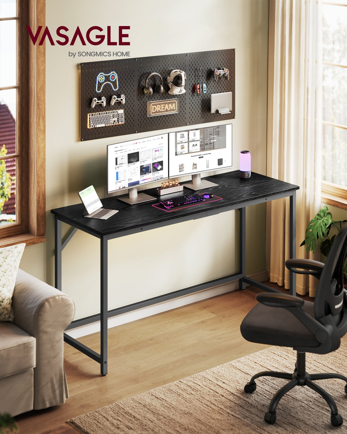 Steel frame computer desk for study or home office - image 14