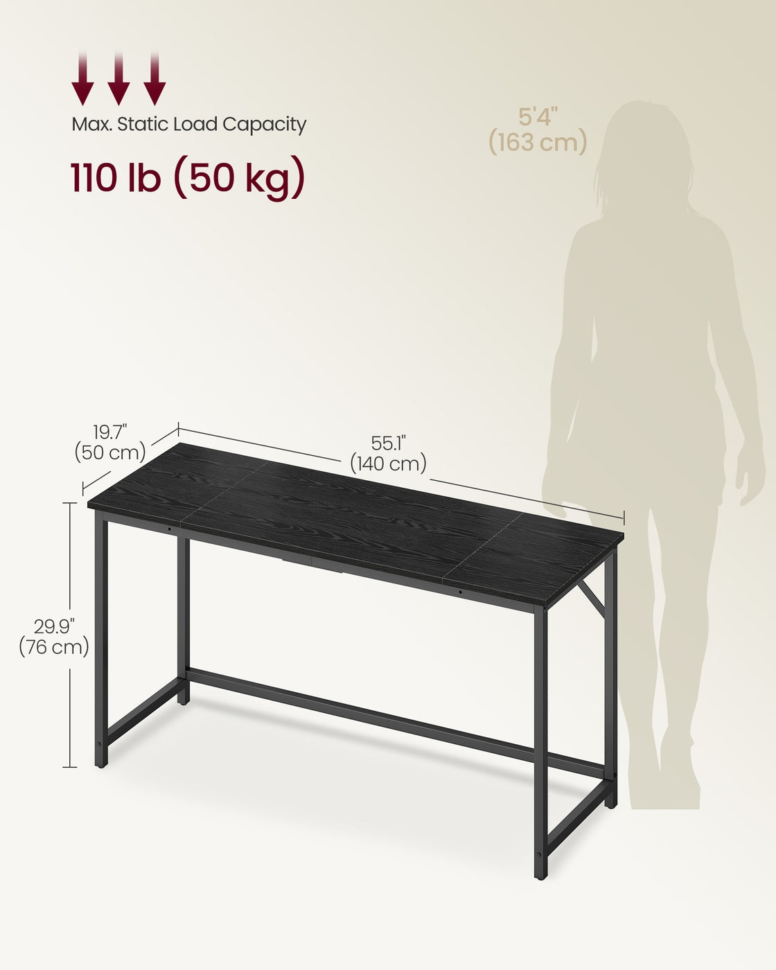 Steel frame computer desk for study or home office - image 17