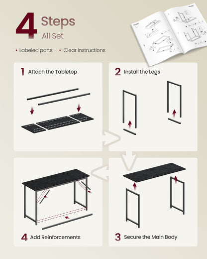 Steel frame computer desk for study or home office - image 18