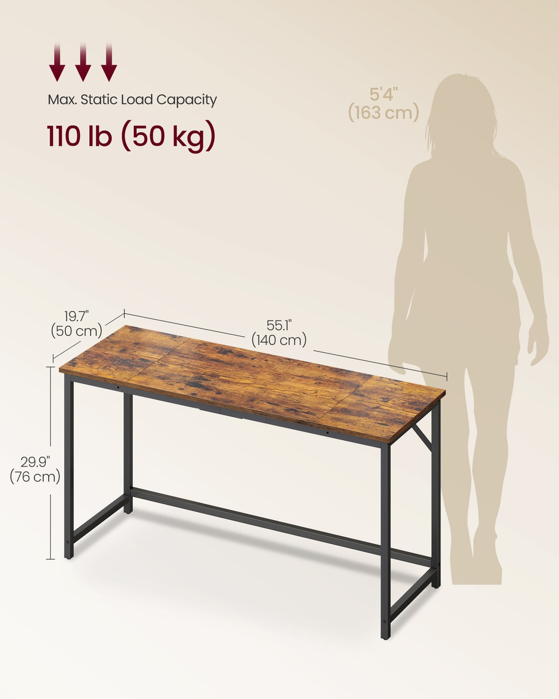 Steel frame computer desk for study or home office - image 23