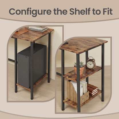 L-Shaped Office Desk, Space-Saving Corner Computer Desk with 2 Shelves, Easy Assembly, Brown and Black - image 11