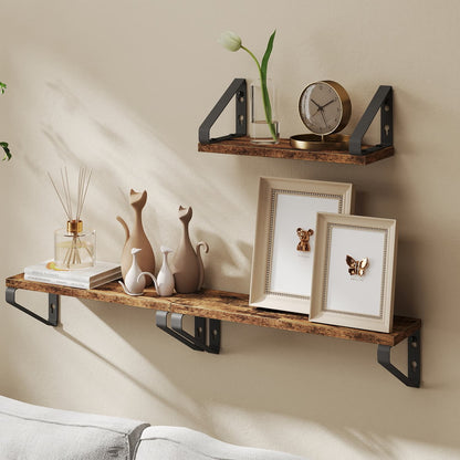 Wall Shelves, Set of 3 Wall Mounted Floating Shelves, 2 Mounting Ways - image 2