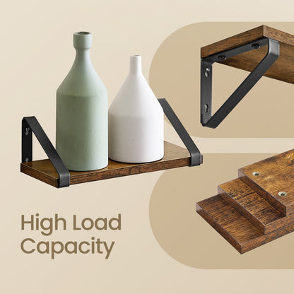 Wall Shelves, Set of 3 Wall Mounted Floating Shelves, 2 Mounting Ways - image 3