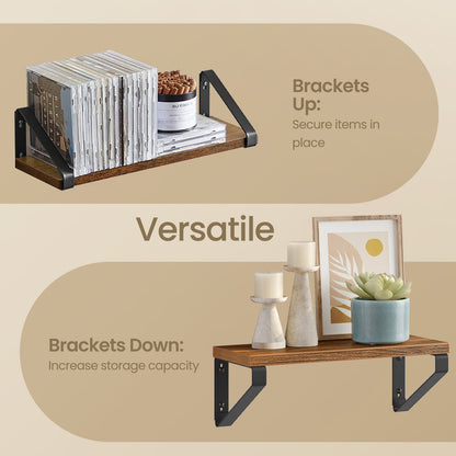 Wall Shelves, Set of 3 Wall Mounted Floating Shelves, 2 Mounting Ways - image 4