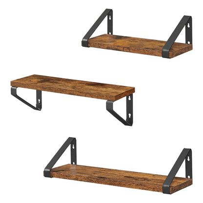 Wall Shelves, Set of 3 Wall Mounted Floating Shelves, 2 Mounting Ways