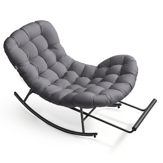 Steel rocking papasan chair for patio bedroom or living room - image 1