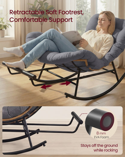 Steel rocking papasan chair for patio bedroom or living room - image 5