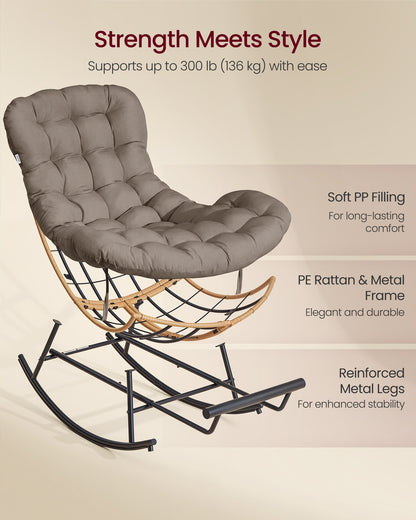 Steel rocking papasan chair for patio bedroom or living room - image 13