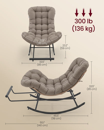 Steel rocking papasan chair for patio bedroom or living room - image 14