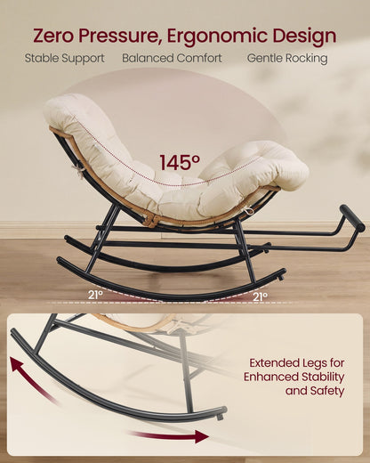 Steel rocking papasan chair for patio bedroom or living room - image 18