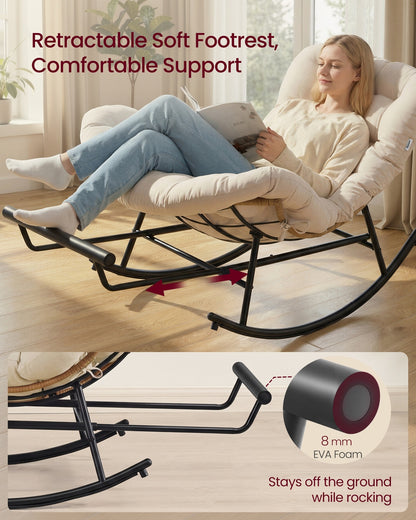 Steel rocking papasan chair for patio bedroom or living room - image 20
