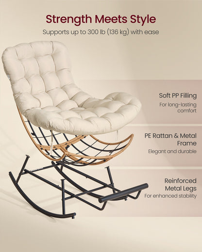 Steel rocking papasan chair for patio bedroom or living room - image 21