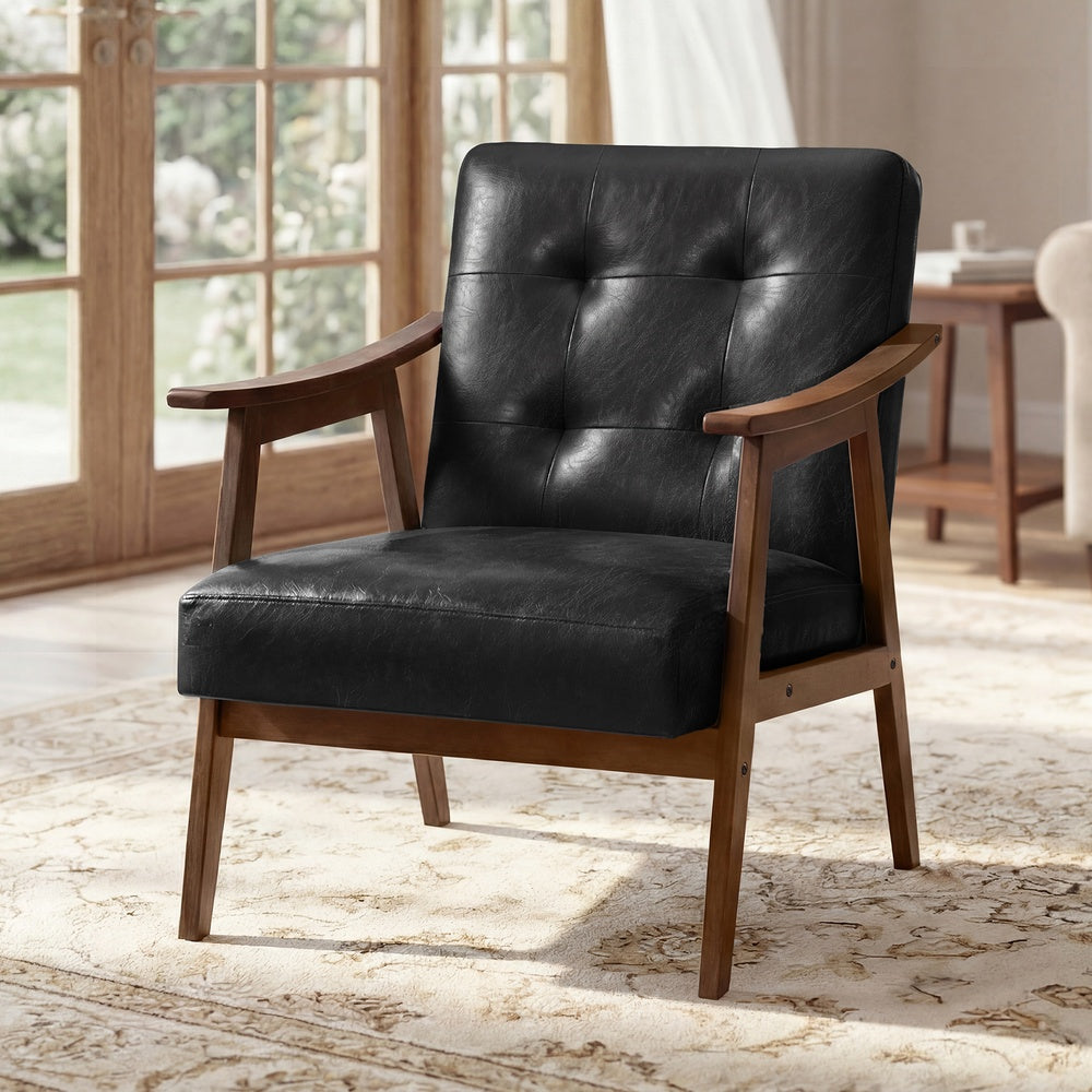 PU leather accent chair for living room bedroom or office - image 8