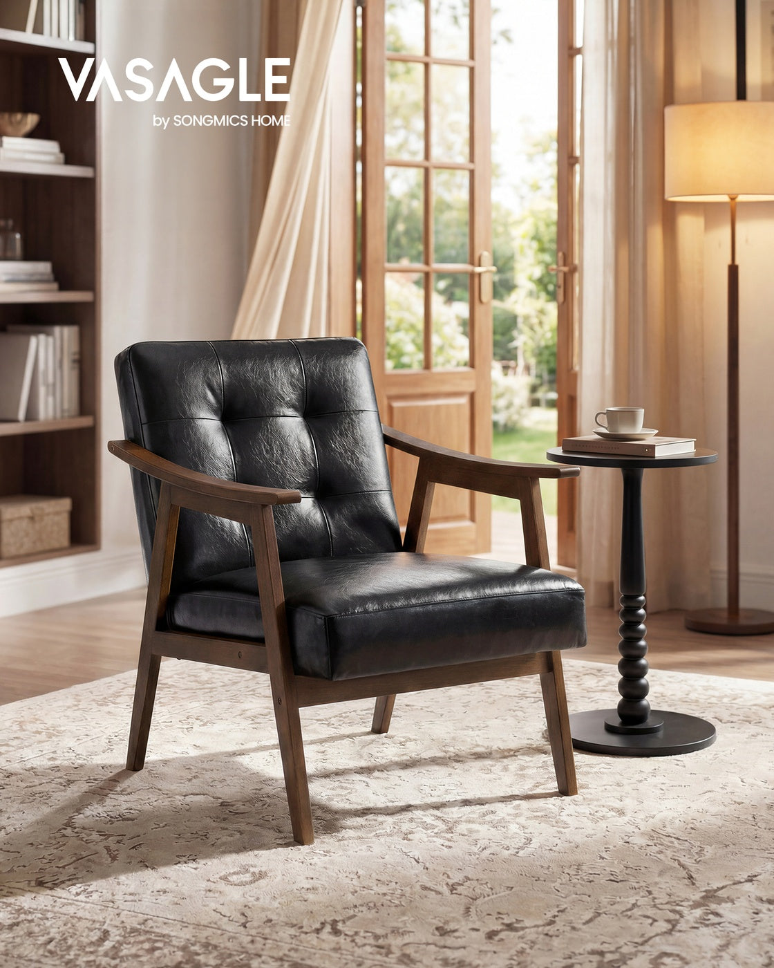 PU leather accent chair for living room bedroom or office