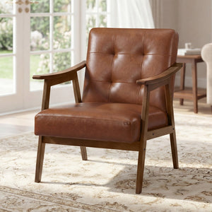 PU leather accent chair for living room bedroom or office - image 7