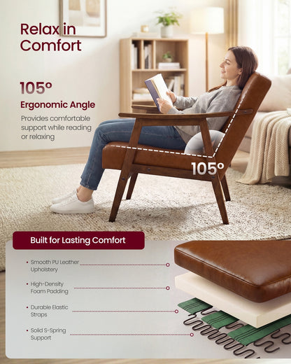 PU leather accent chair for living room bedroom or office - image 3